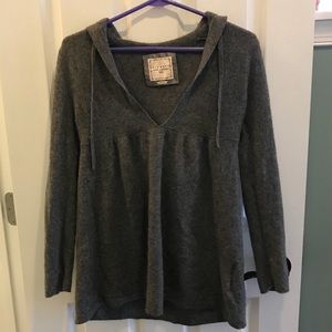 Cashmere tunic hooded sweater